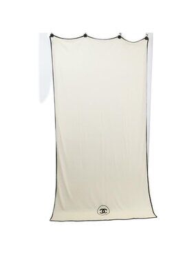 Chanel CC Logo Embroidery Cashmere Silk Scarf